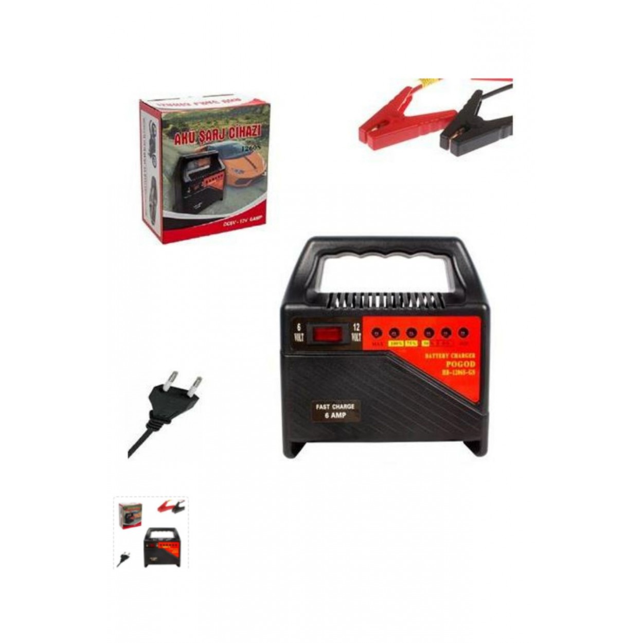 6 / 12 V Led Göstergeli Akü Şarj Cihazı