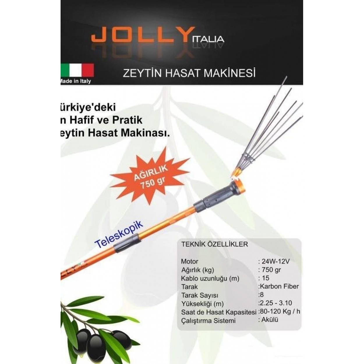 Jolly - Akülü Zeytin Hasat Makinası